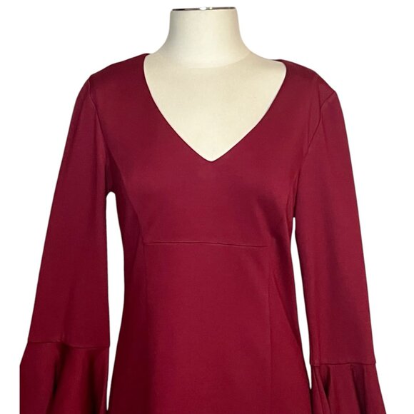 Trina Turk wine red bell sleeve knit dress size M/L NWT - Picture 4 of 12